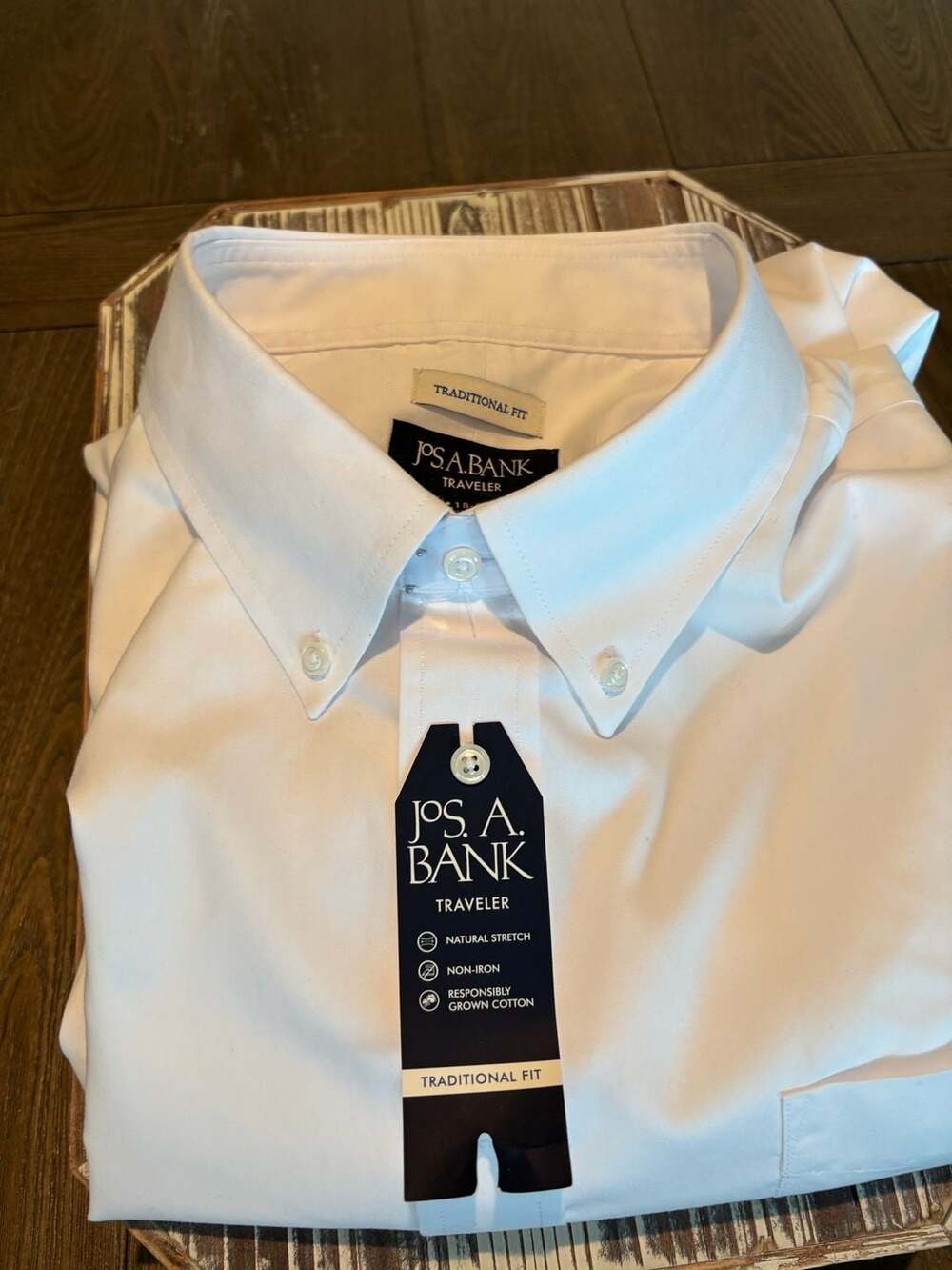“NWT Jos. A. Bank Big & Tall Traditional Fit White Non-Iron Dress Shirt 18-36